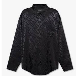 Balenciaga black silk shirt